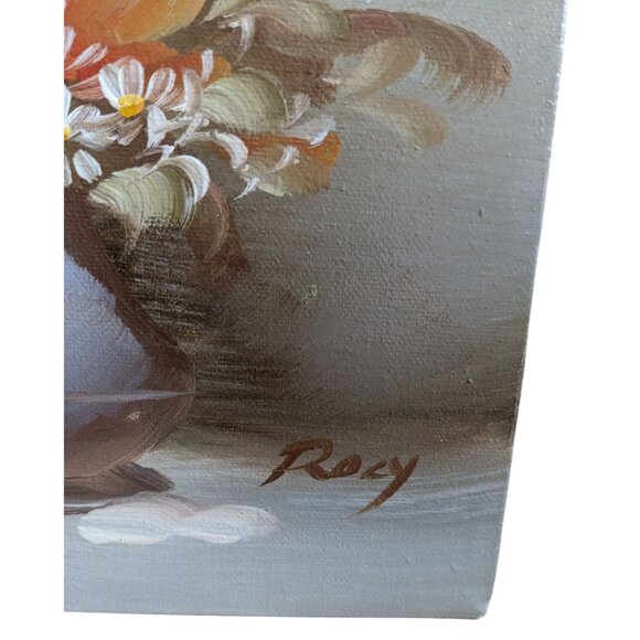 Original Floral Oil Painting On Stretched Canvas Signed By Artist Roxy - Romanti - Picture 3 of 14
